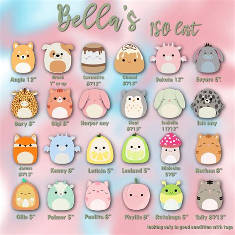 squishmallows names list with pictures